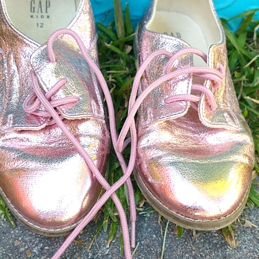 Metallic pink leather oxfords - Picture 7 of 7